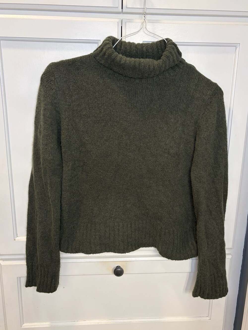 Vintage Esprit Women’s M Olive Green Angora Wool Blend Turtleneck Sweater